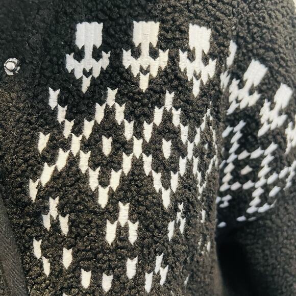 Loft Fair Isle Cozy Sherpa Snap Collar Pullover Sweatshirt Women's Med (A0125) - Picture 2 of 6